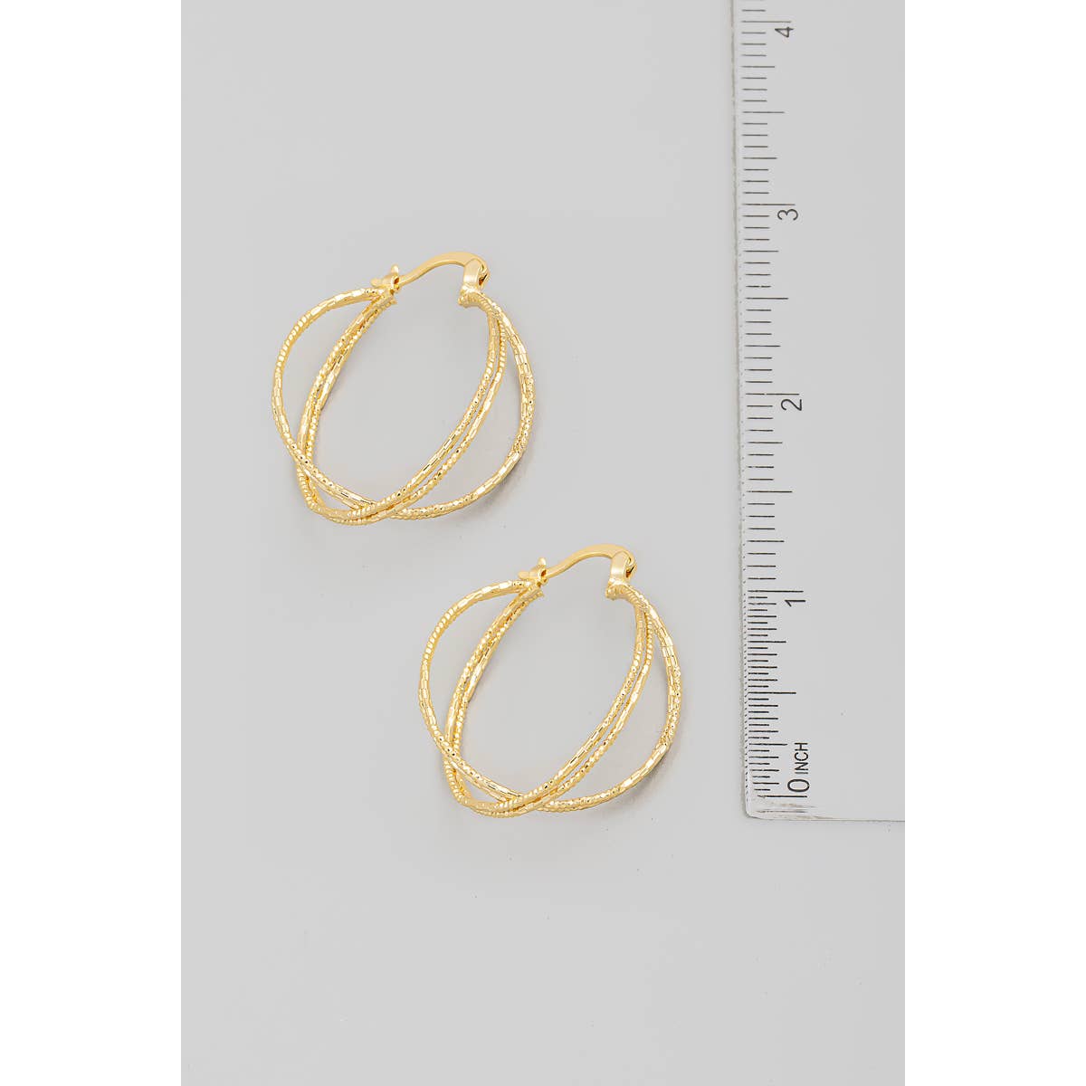 Three Row Pincatch Hoop Earrings