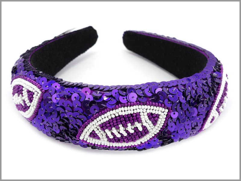 Purple White Headband