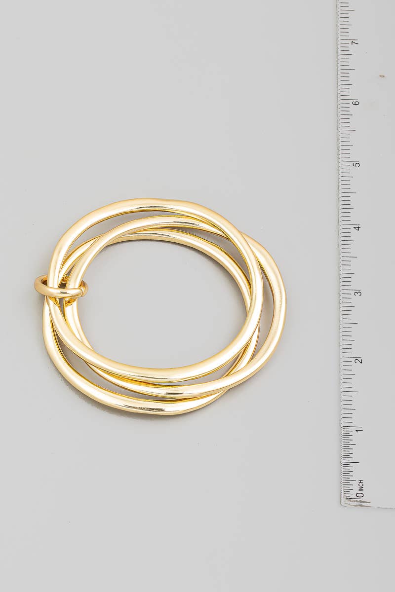 Layered Metallic Tube Bangle Bracelet Set