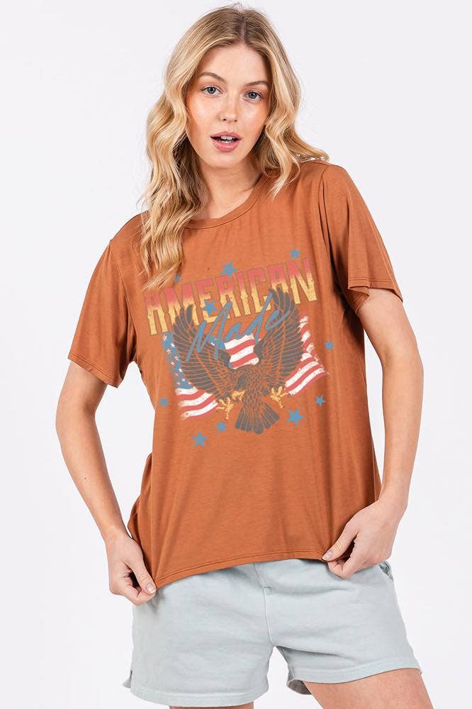American Made Vintage Graphic Rayon Top