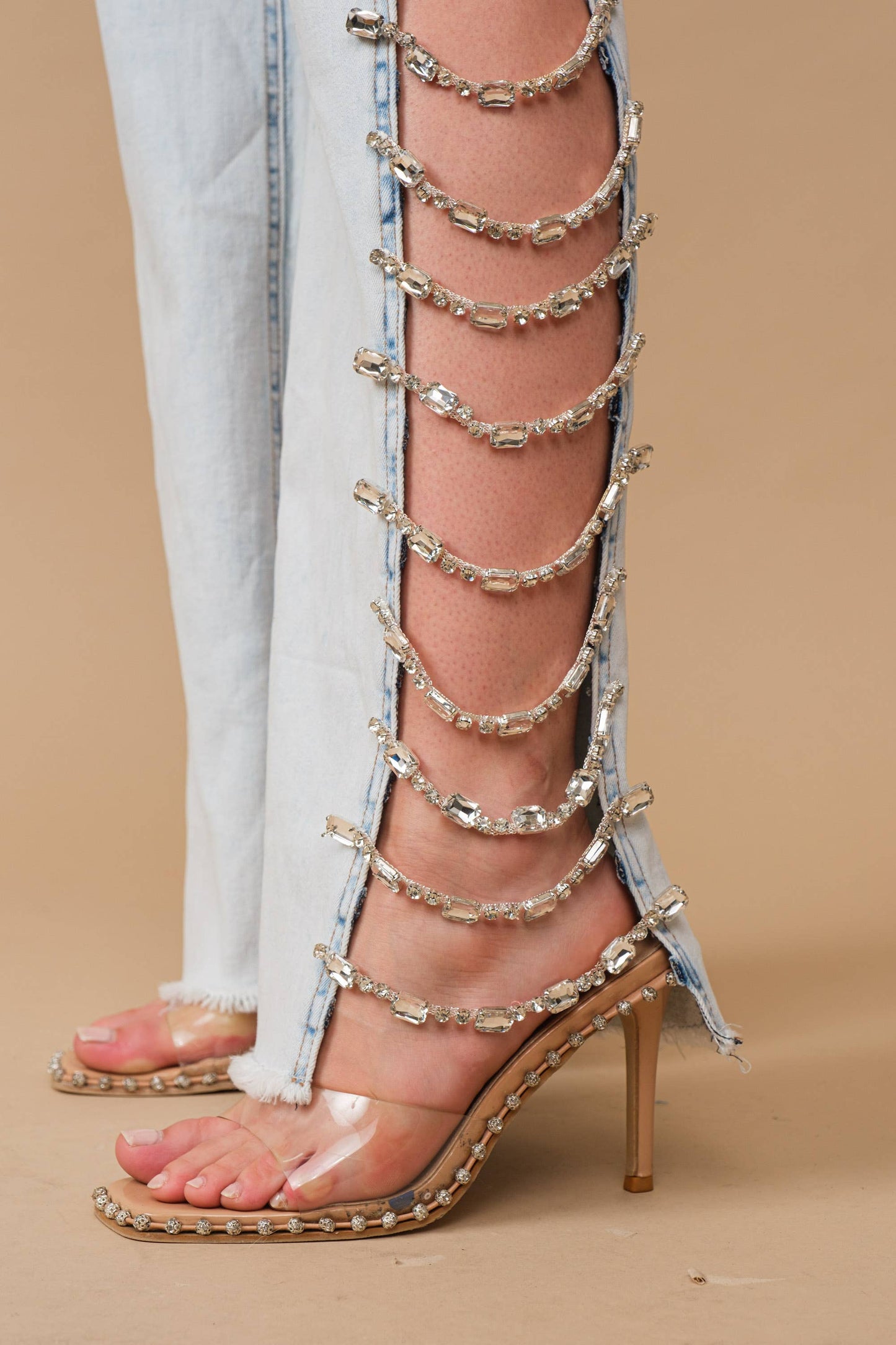 Jewel Trim Stretch Denim Jeans