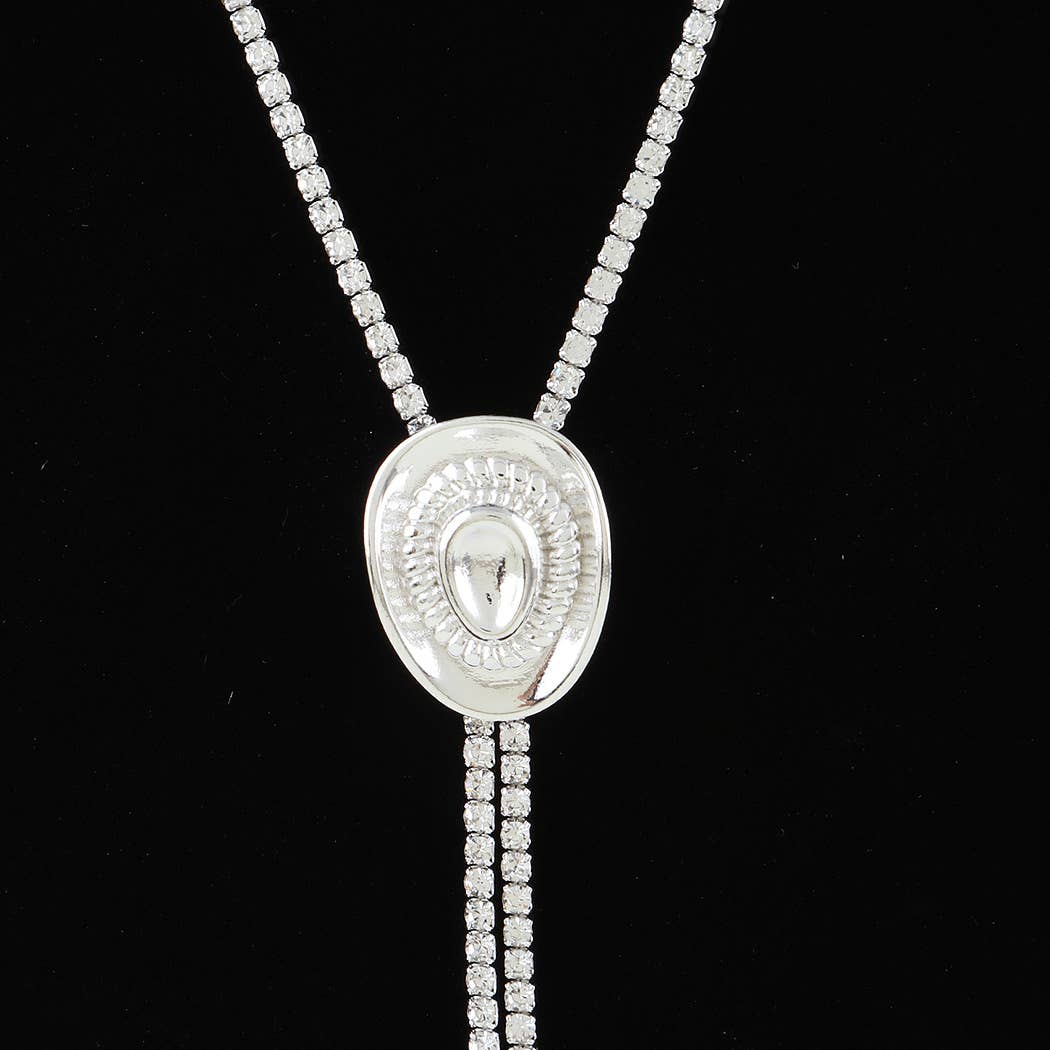 Bejeweled Cowboy Hat Toggle Necklace