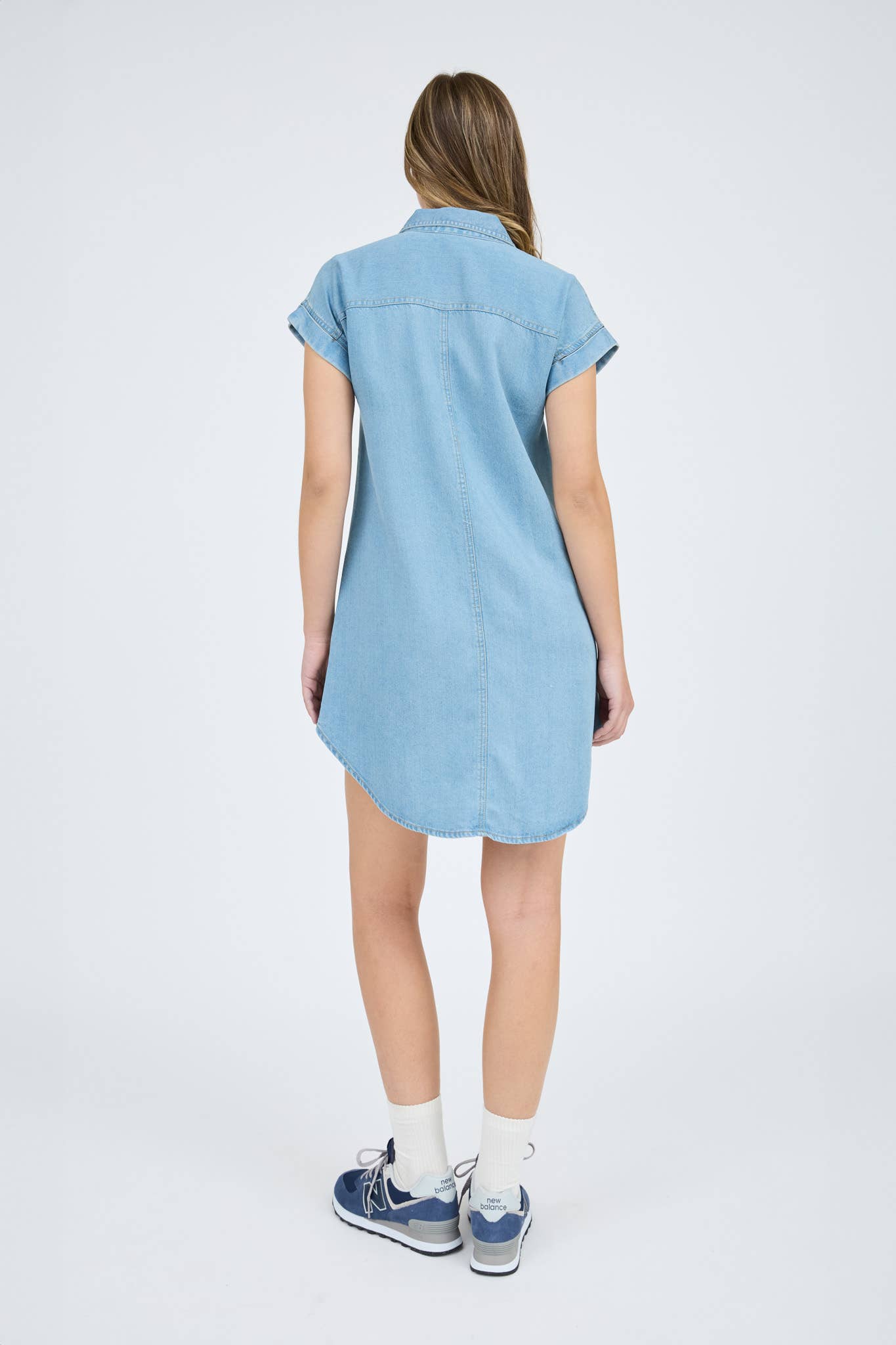 POCKET DETAIL COLLARED BUTTON DOWN MINI DRESS