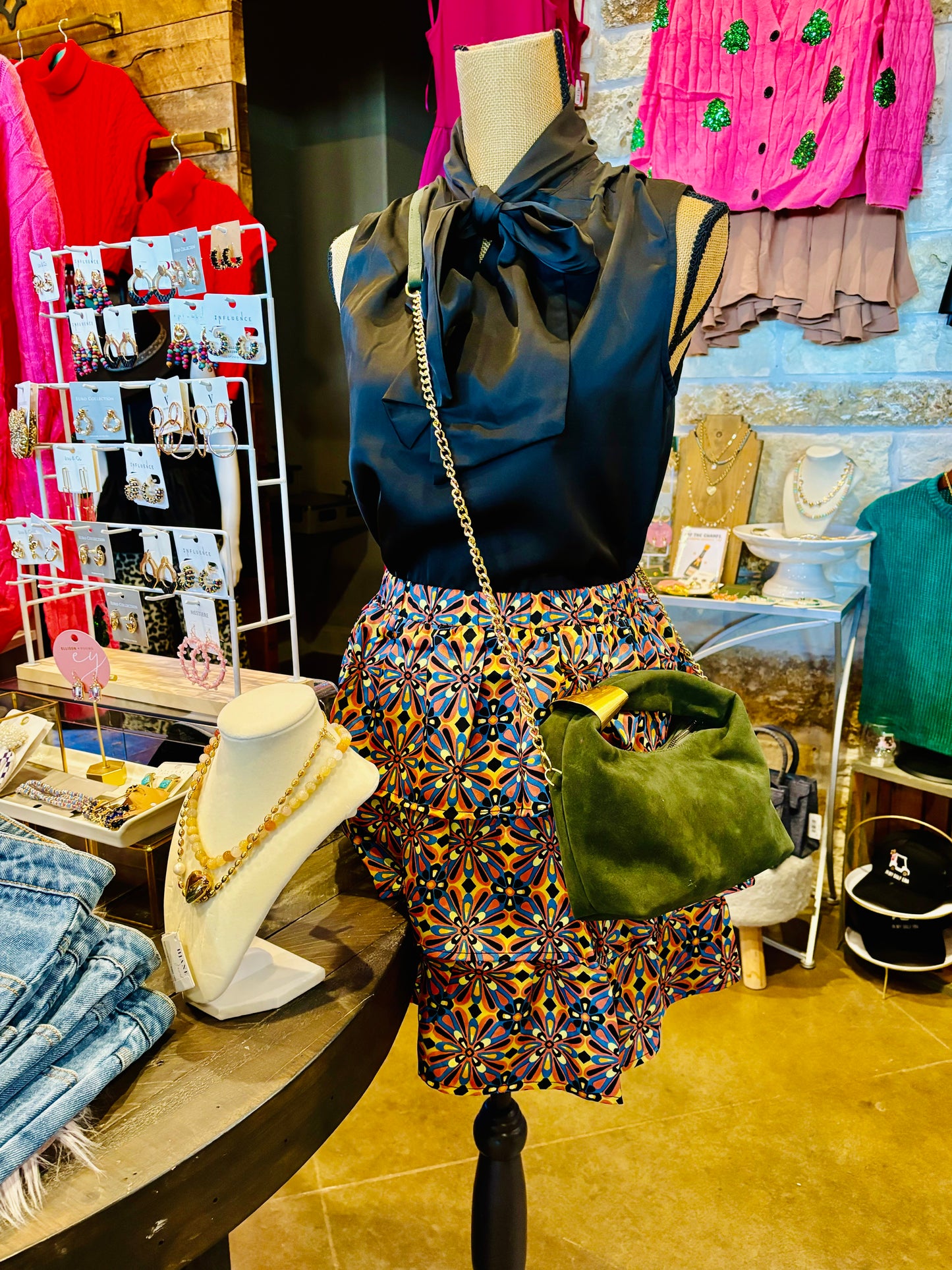 PATTERNED TIERED SKIRT