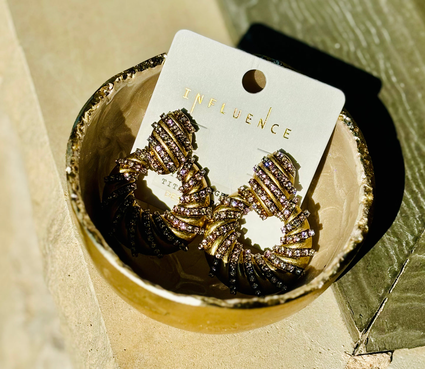 Vintage Round Paved Post Earrings