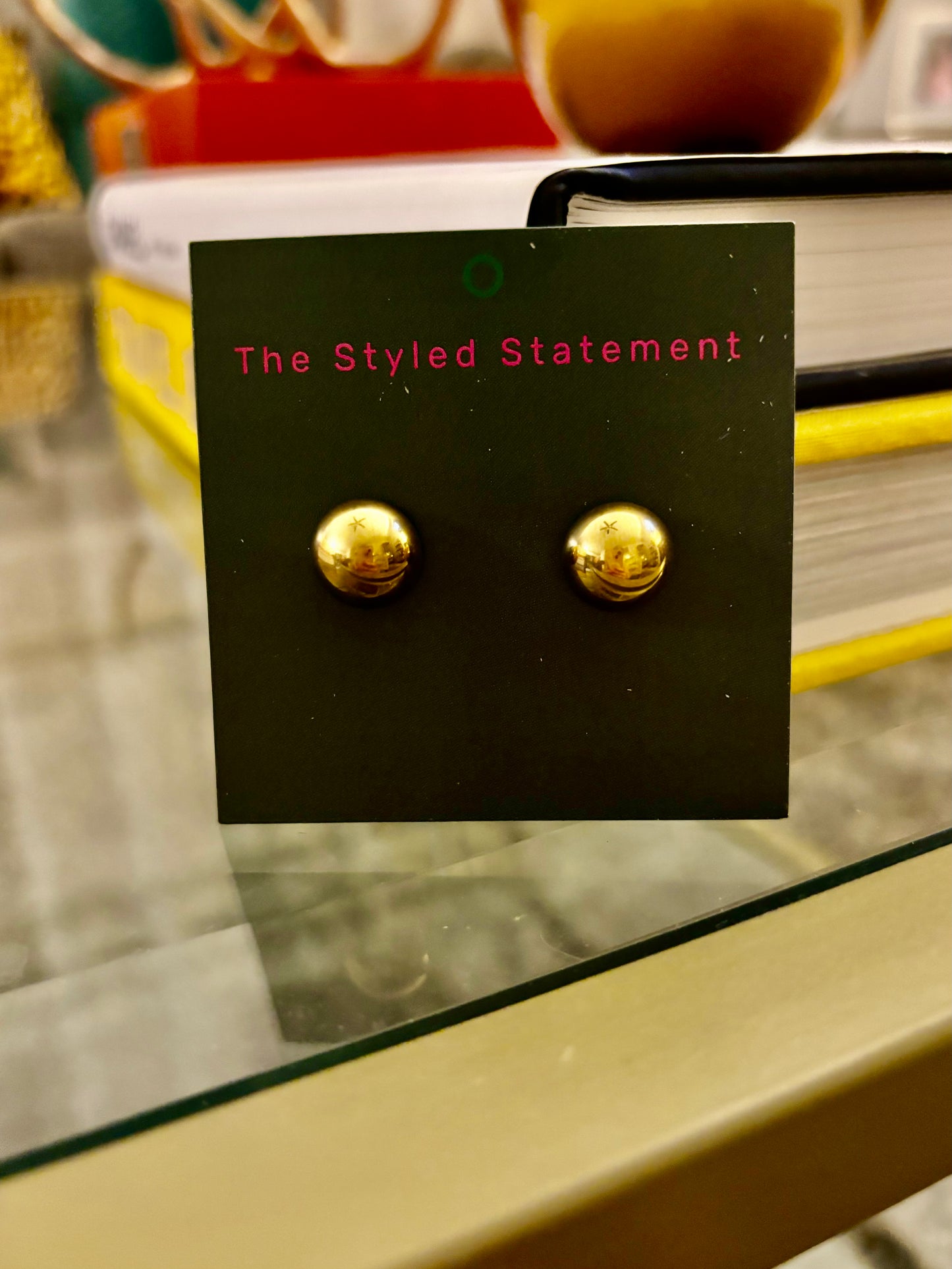 Stainless Steel Button Earrings
