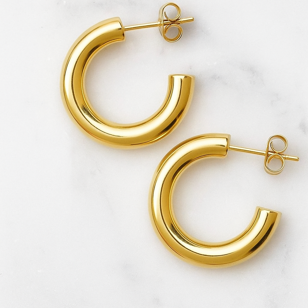18K plated hoops