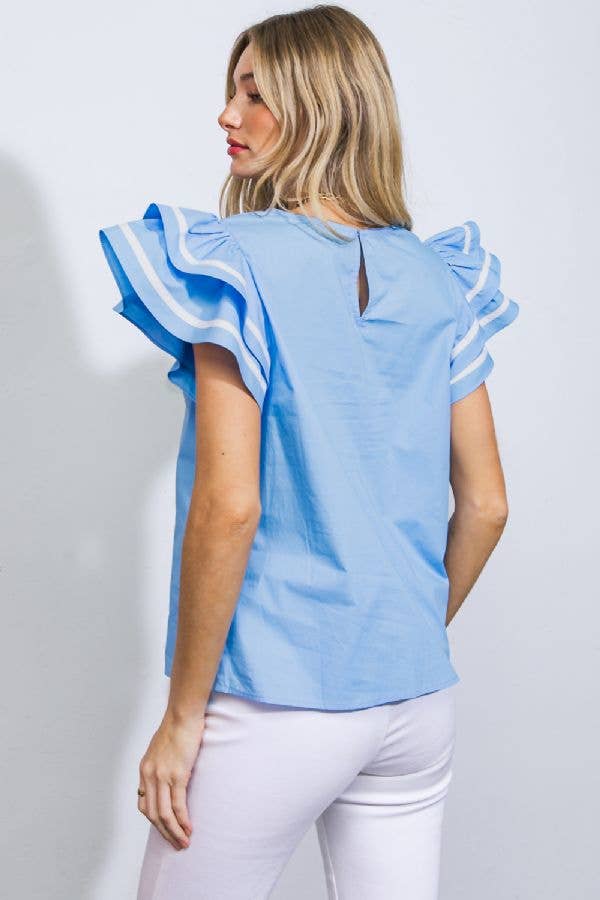 Blue Woven Top