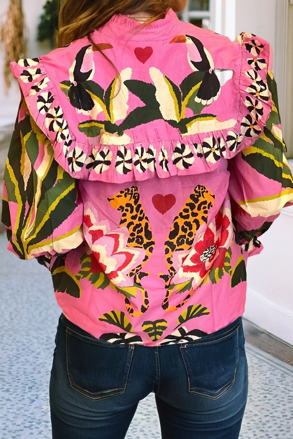 PRE ORDER Leopard Print Floral Forest Shirt