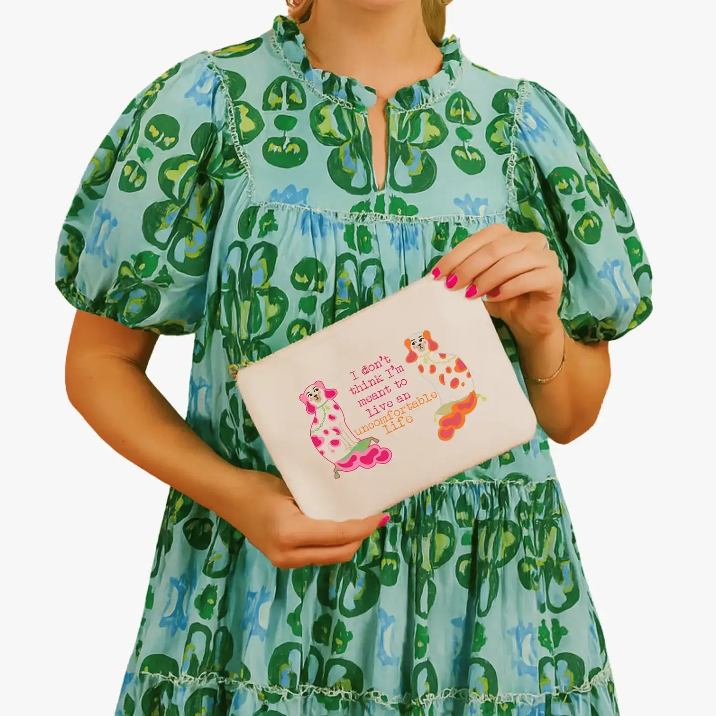 Uncomfortable Life Spaniel Gift Pouch Saffiano Leather Bag