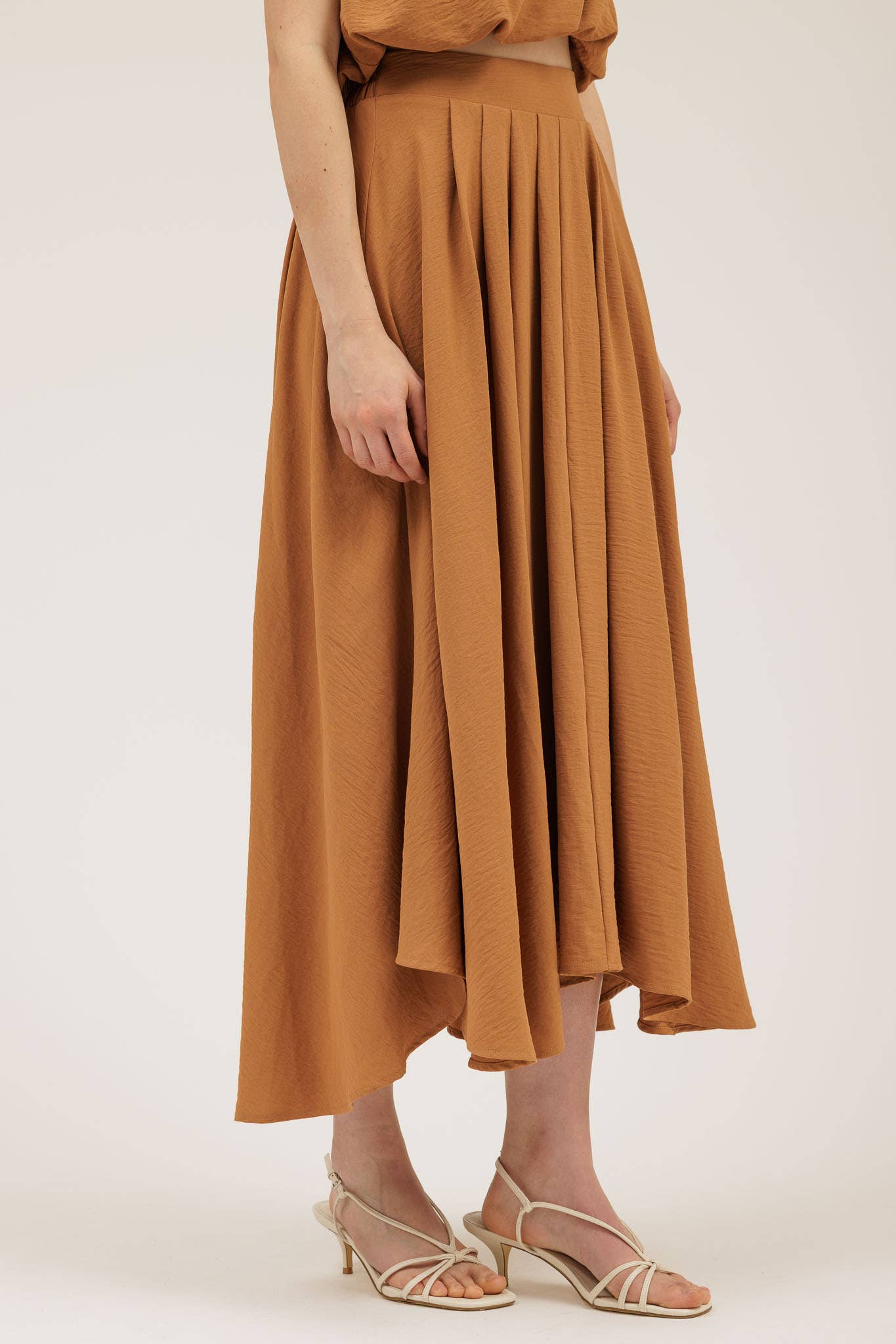 BOX PLEATED MIDI SKIRT
