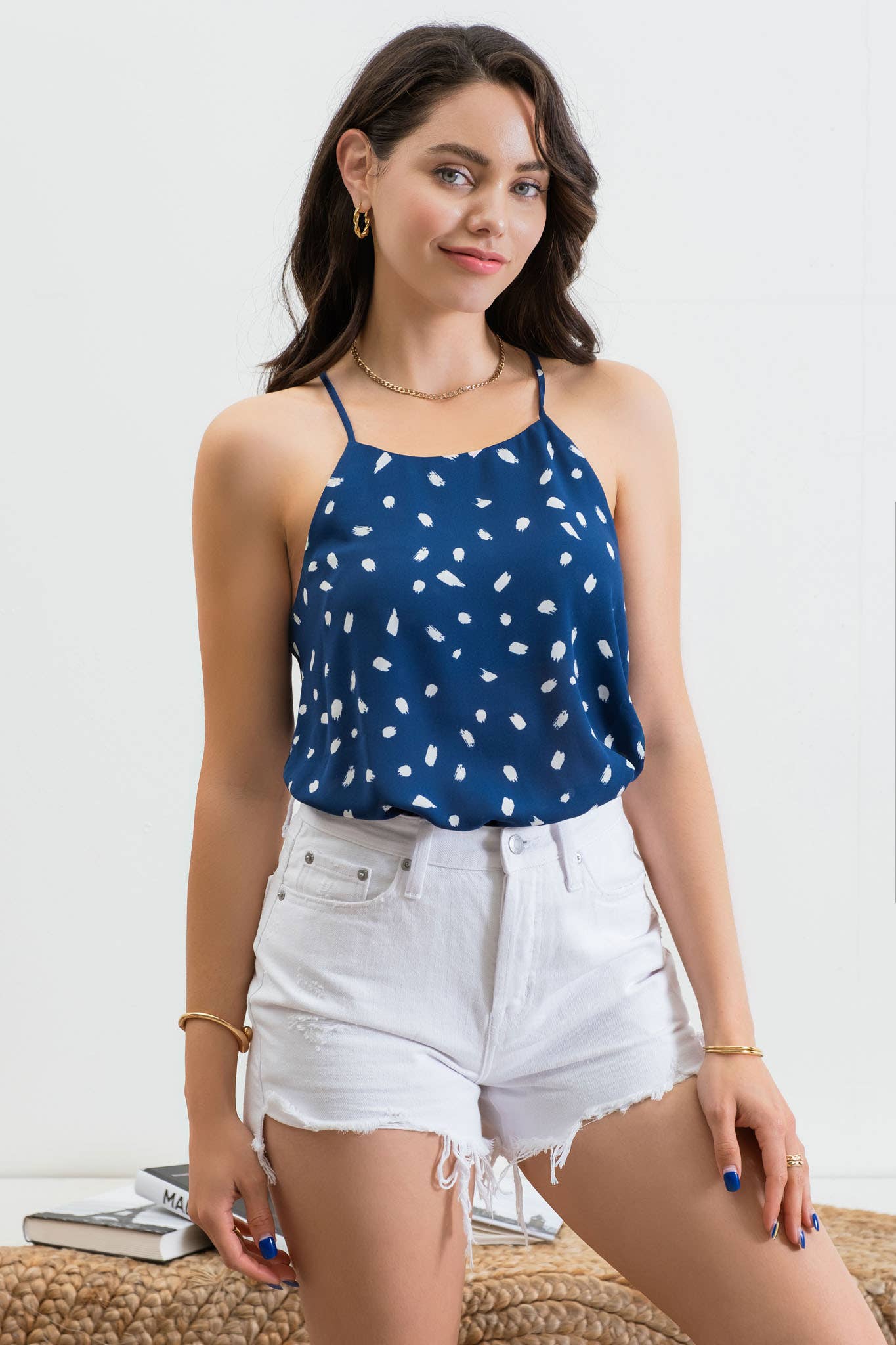 BRUSH STROKE HALTER TOP