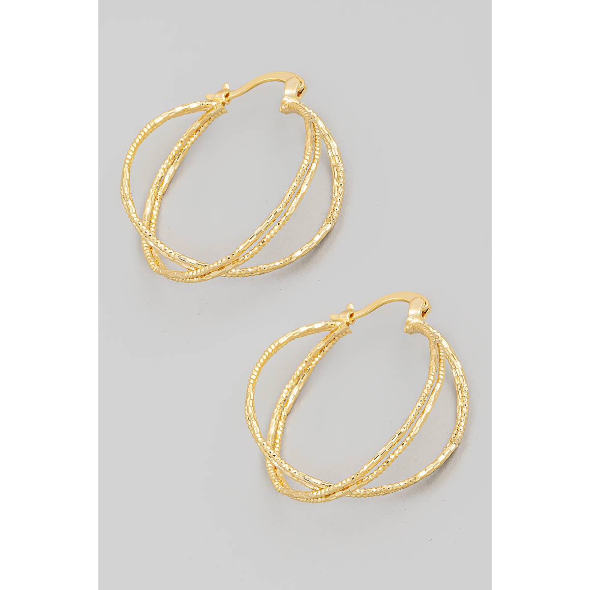 Three Row Pincatch Hoop Earrings