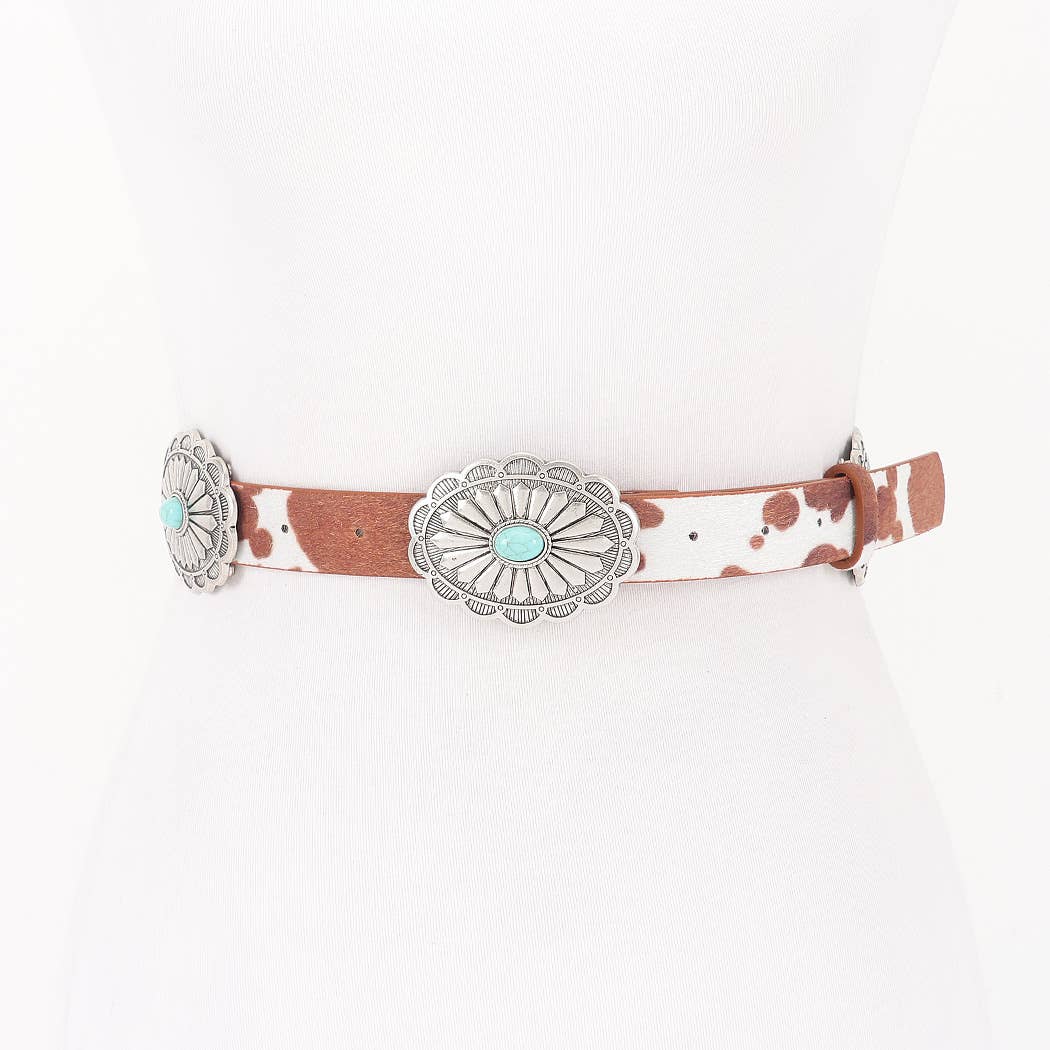 Faux Fur Multi Metal Metal Belt