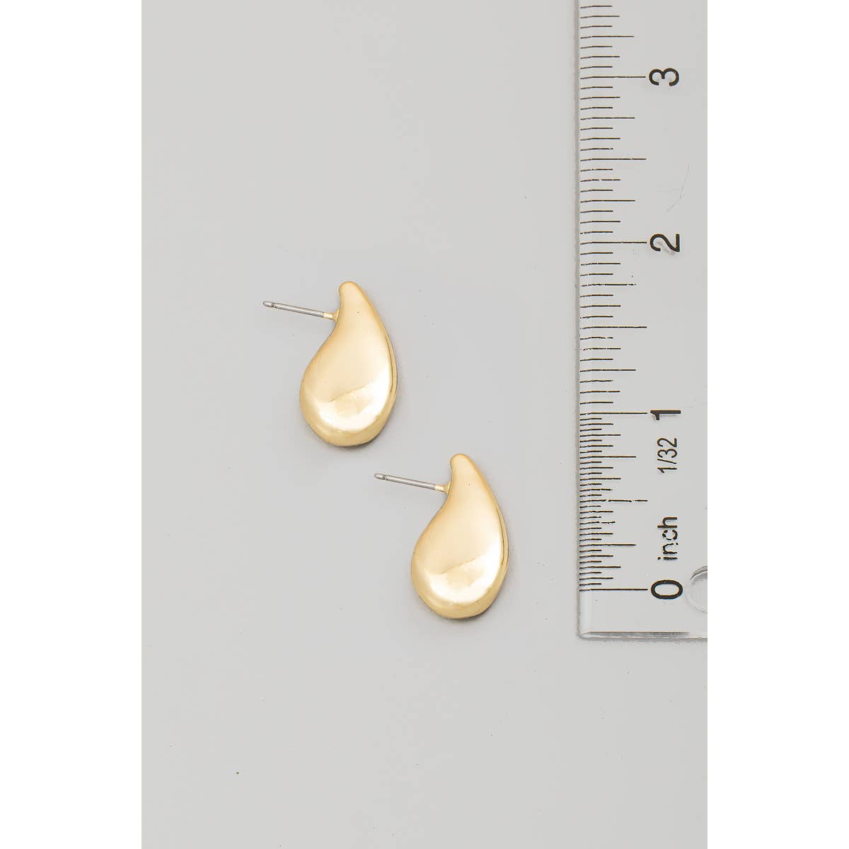 Flat Metallic Teardrop Earrings