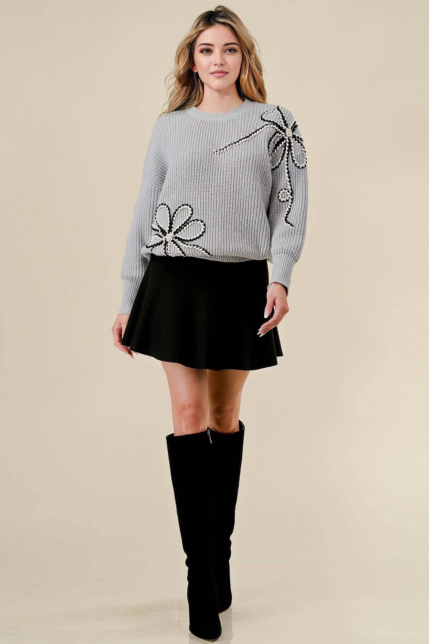 Embellished Knit Sweater