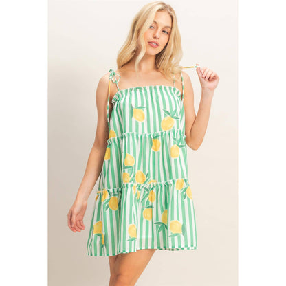 Striped Tiered Mini Dress