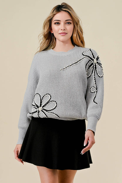 Embellished Knit Sweater