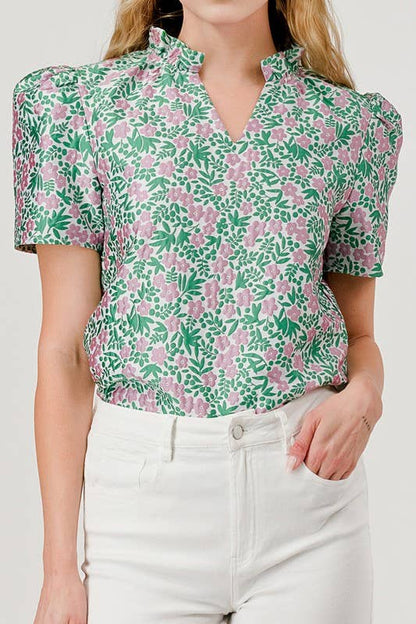 Textured Floral Top