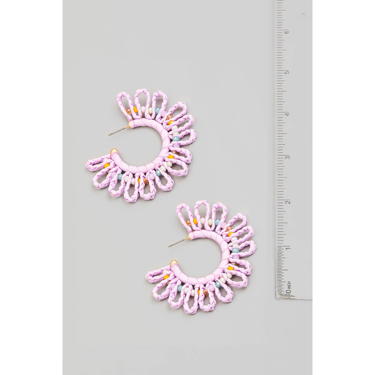 Paper Braided Flower Hoop Earrings