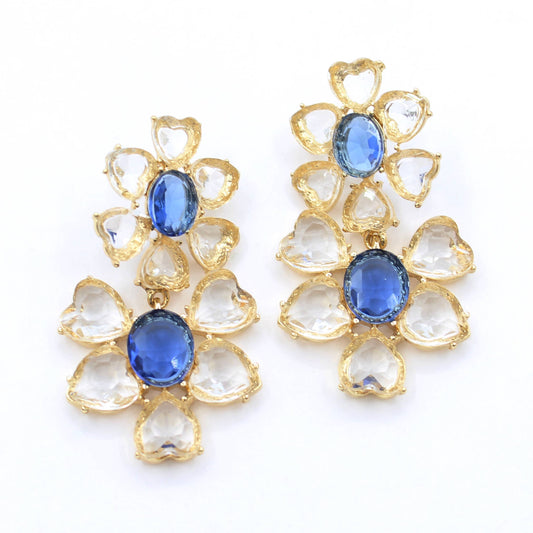 Clear/Blue Drop Earrings