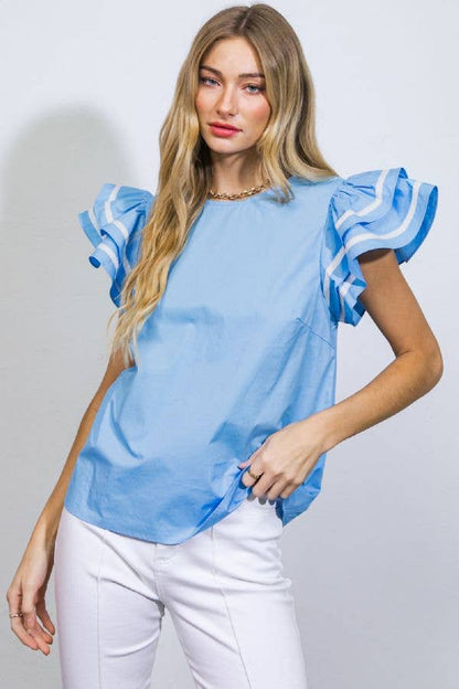 Blue Woven Top