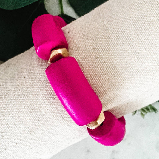 Fuchsia Wooden Bracelet
