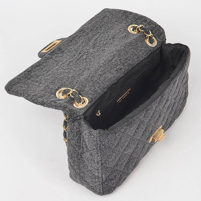 Quilted Denim Shoulder Bag
