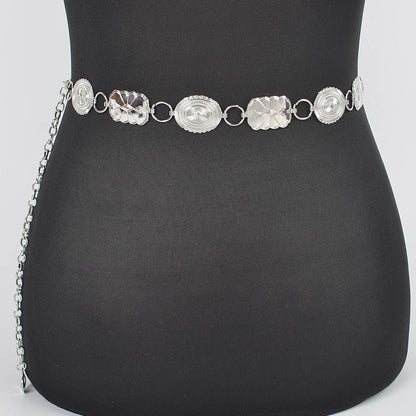 Western Style Metal Chain Belt