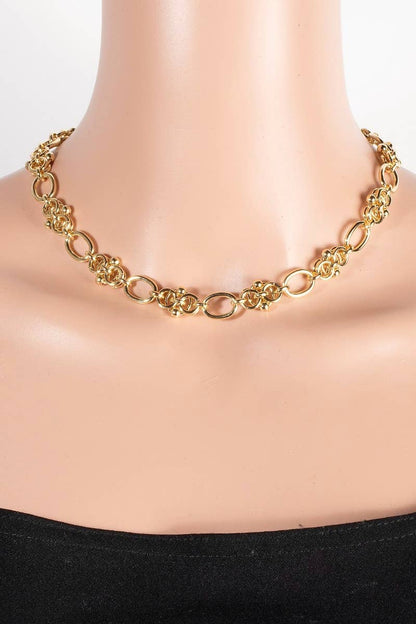 Intricate Layered Oval Chain Necklace