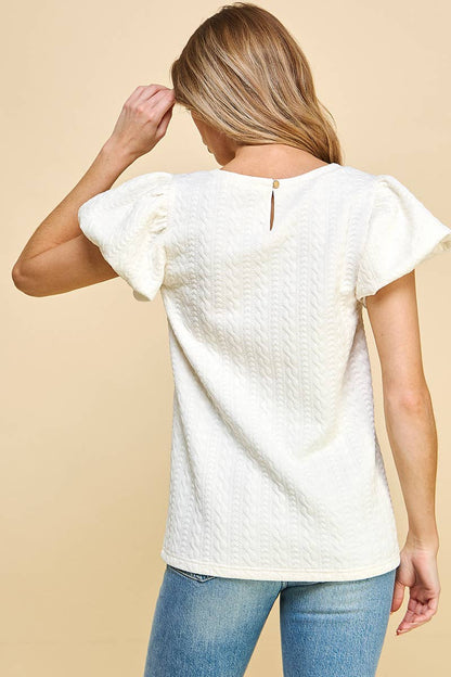 Textured Puff Sleeve Top