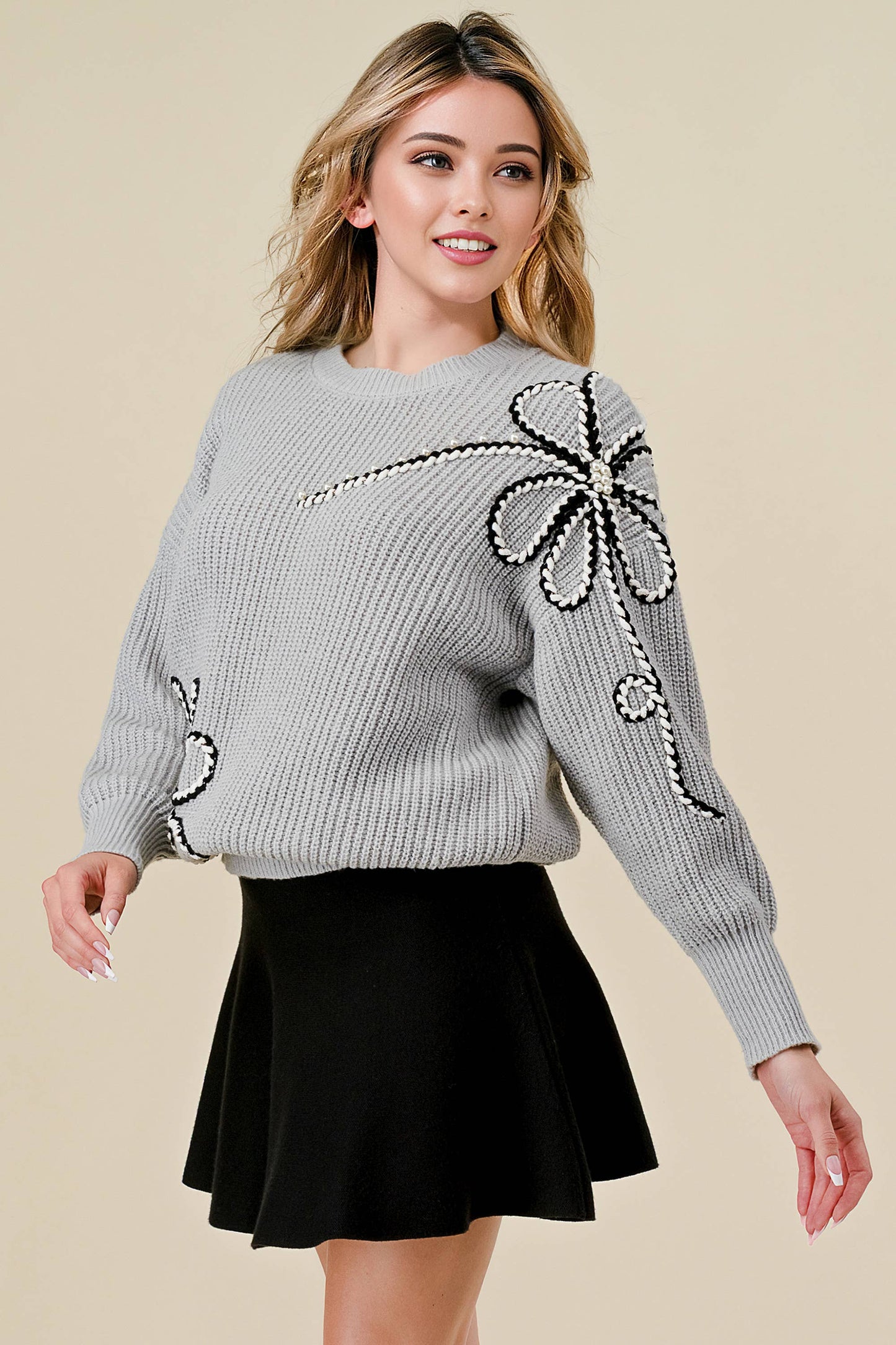 Embellished Knit Sweater