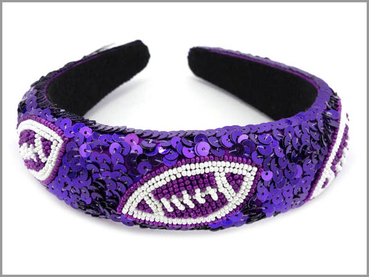 Purple White Headband