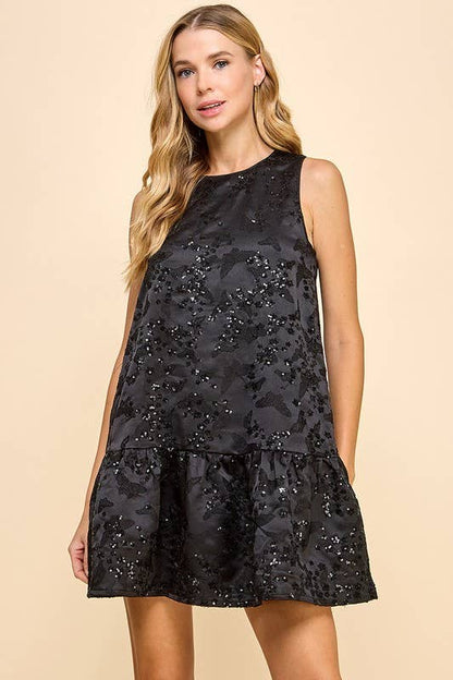 Butterfly Print Dropped Waist Dress