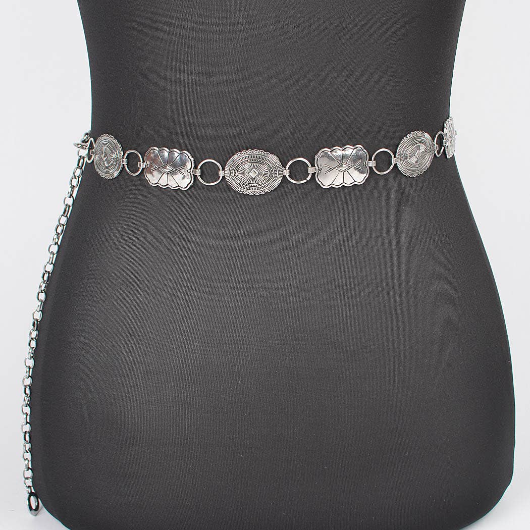 Western Style Metal Chain Belt