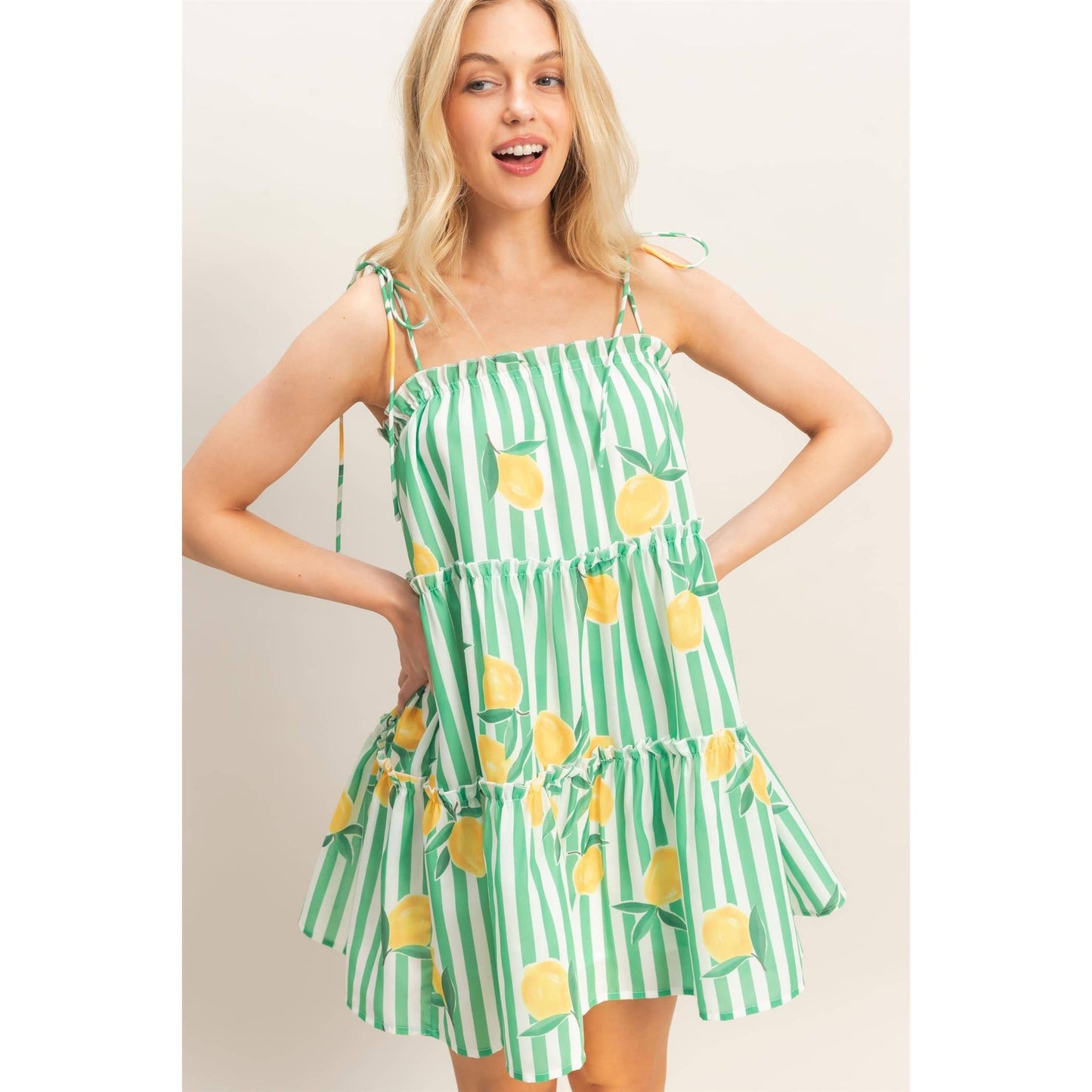 Striped Tiered Mini Dress