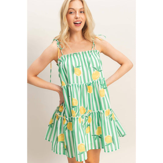 Striped Tiered Mini Dress