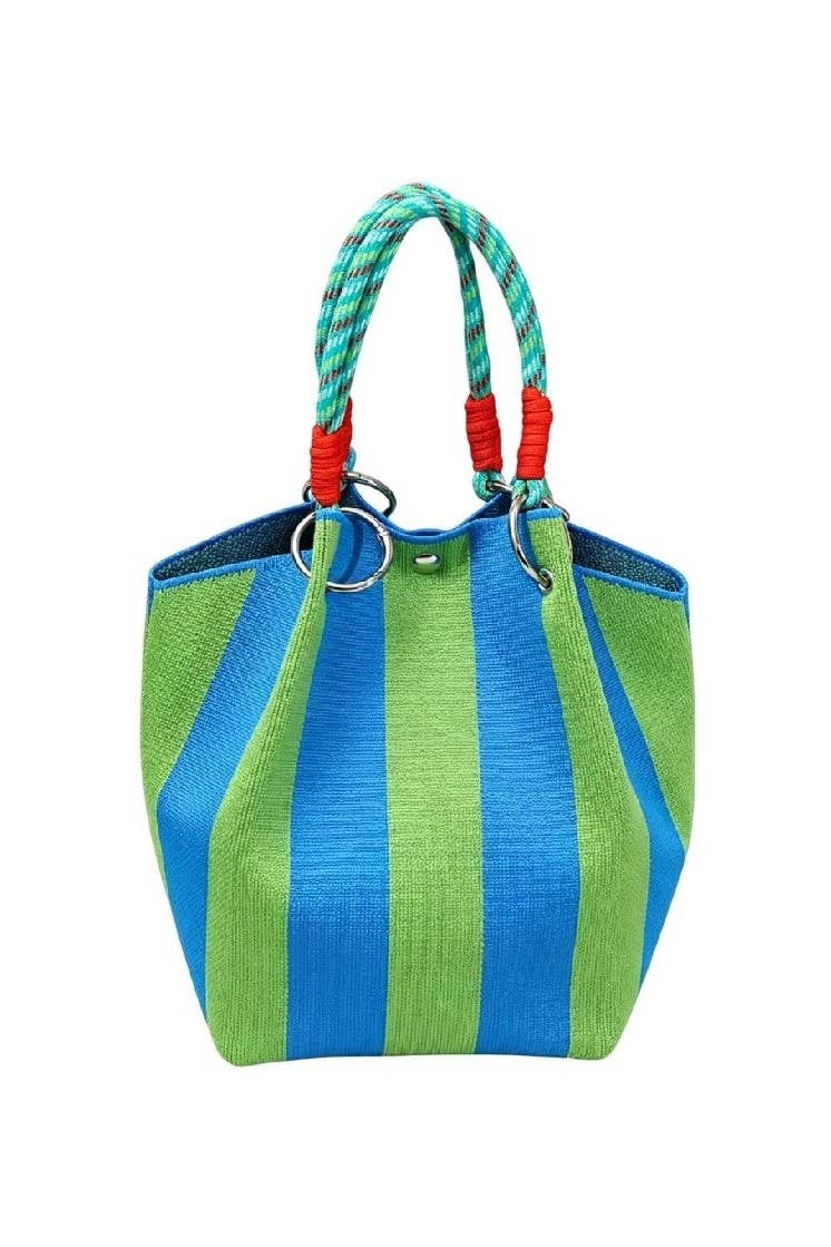 Geometric Knitted Bucket Tote Bag