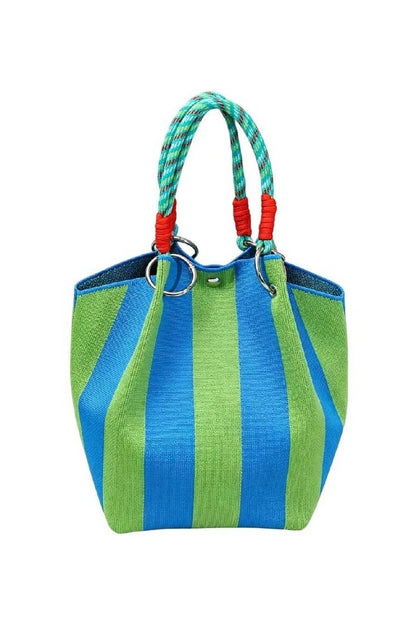 Geometric Knitted Bucket Tote Bag