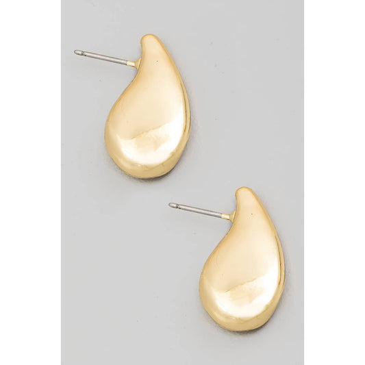 Flat Metallic Teardrop Earrings