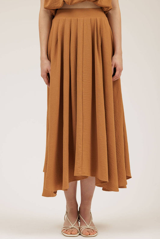 BOX PLEATED MIDI SKIRT