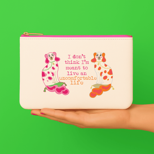 Uncomfortable Life Spaniel Gift Pouch Saffiano Leather Bag