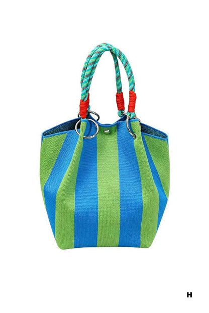 Geometric Knitted Bucket Tote Bag