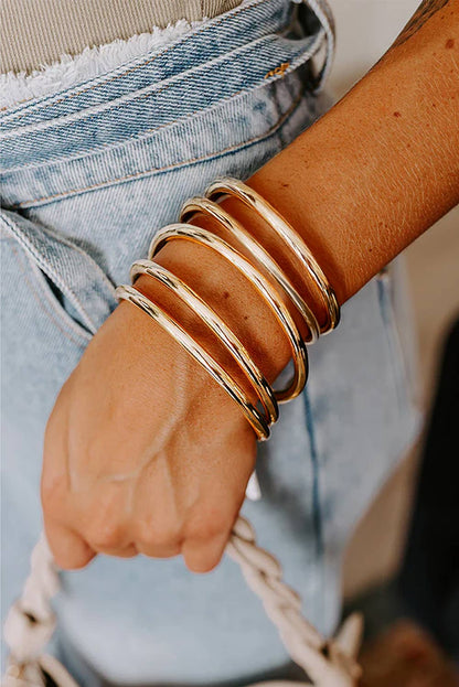 Multi Layer Plated Alloy Bangle Bracelet