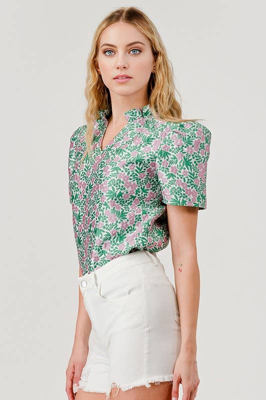 Textured Floral Top