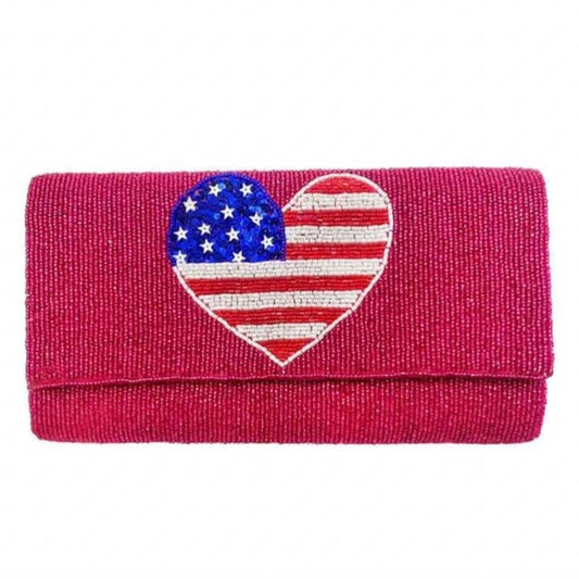 Fuschia Patriotic Clutch
