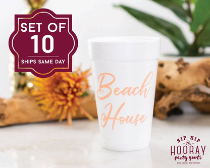 Beach House Foam Cups -Summer