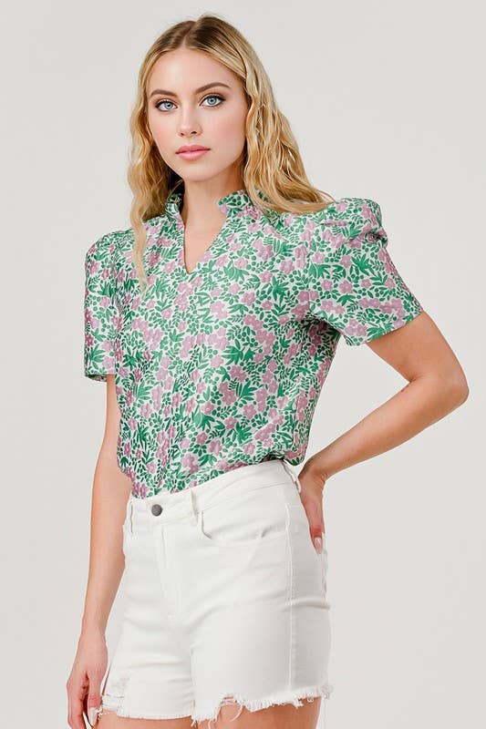 Textured Floral Top
