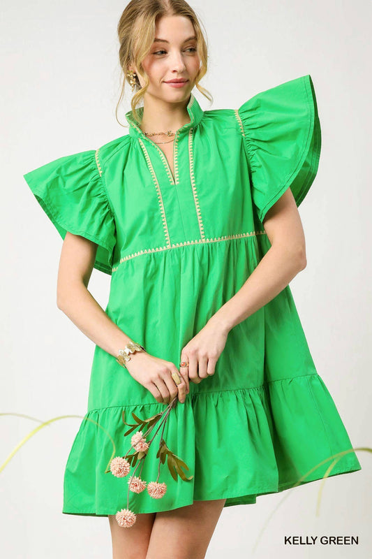 Flutter Sleeve Mini Dress
