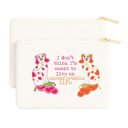 Uncomfortable Life Spaniel Gift Pouch Saffiano Leather Bag